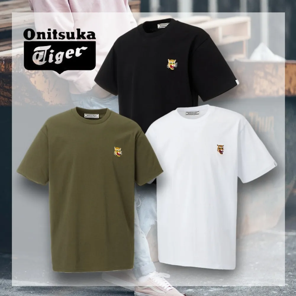 Onitsuka Tiger  |Crew Neck Unisex Street Style Plain Cotton Short Sleeves