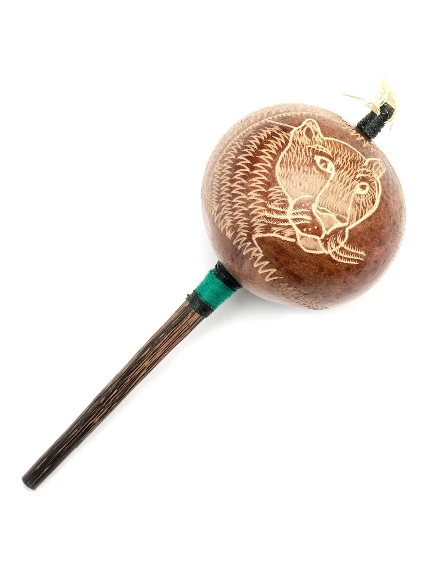 Peruvian Amazon Gourd Rattle - Jaguar / Puma