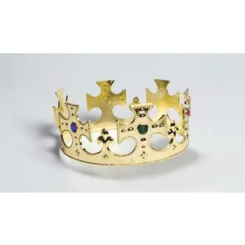 Prince / King Adult Crown - Adjustable Gold Plastic