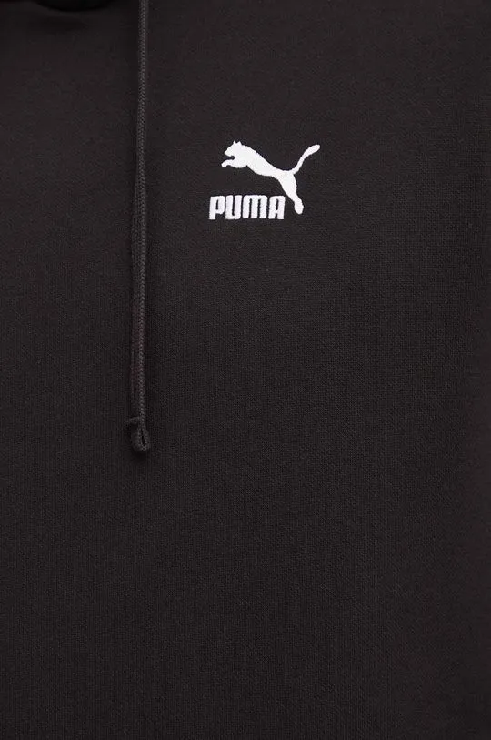 Puma sweatshirt Classics men's black color hooded with a print 535596