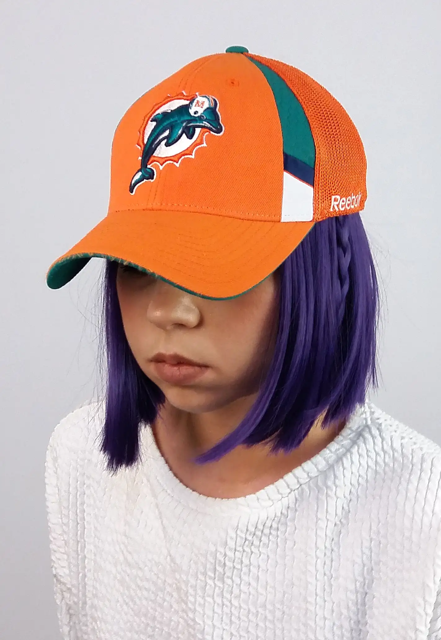 REEBOK Miami Dolphins NFL Football Baseball Hat - size L/XL