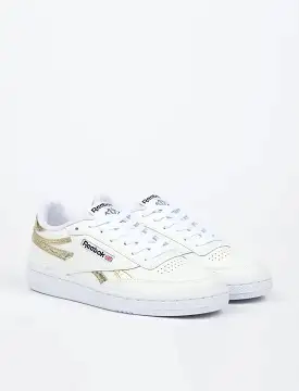 Reebok Womens Club C Revenge Trainer White / Gold Mt / White