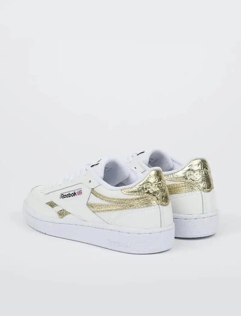 Reebok Womens Club C Revenge Trainer White / Gold Mt / White