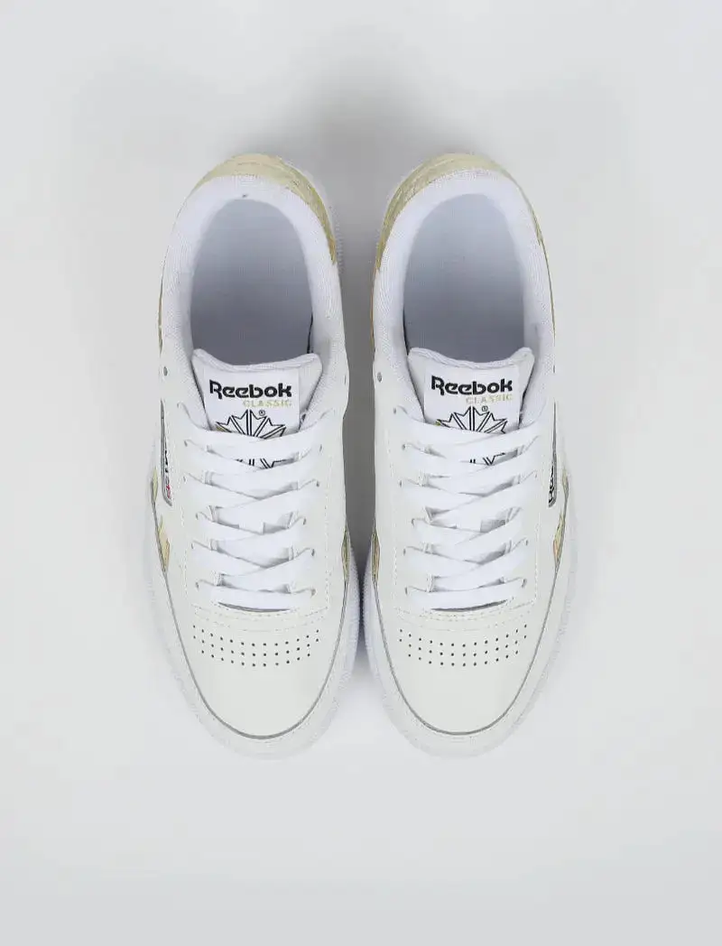 Reebok Womens Club C Revenge Trainer White / Gold Mt / White