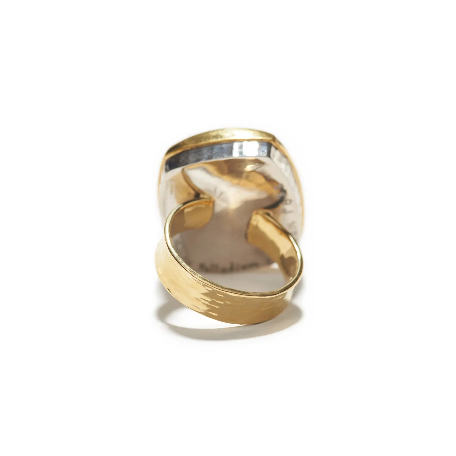 Ring in Gold, Palladium, Quartz & Diamond