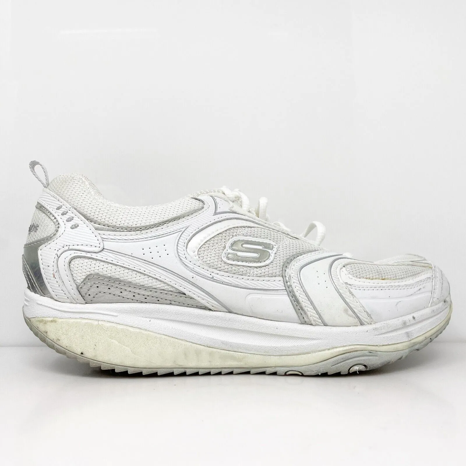 Skechers Womens Shape Ups 12323 White Casual Shoes Sneakers Size 9