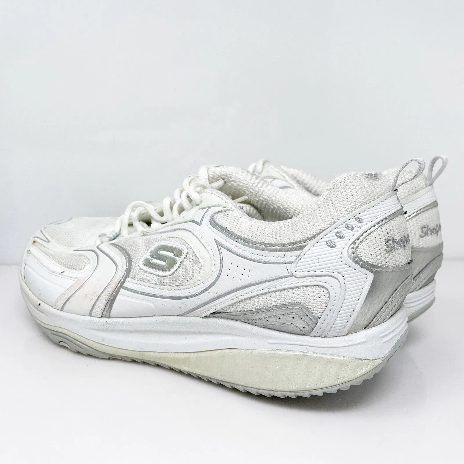 Skechers Womens Shape Ups 12323 White Casual Shoes Sneakers Size 9