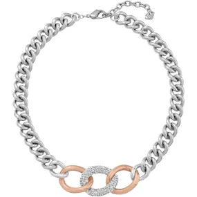 Swarovski Clear Crystal BOUND Necklace Chain Links Rose Gold Palladium #5080040