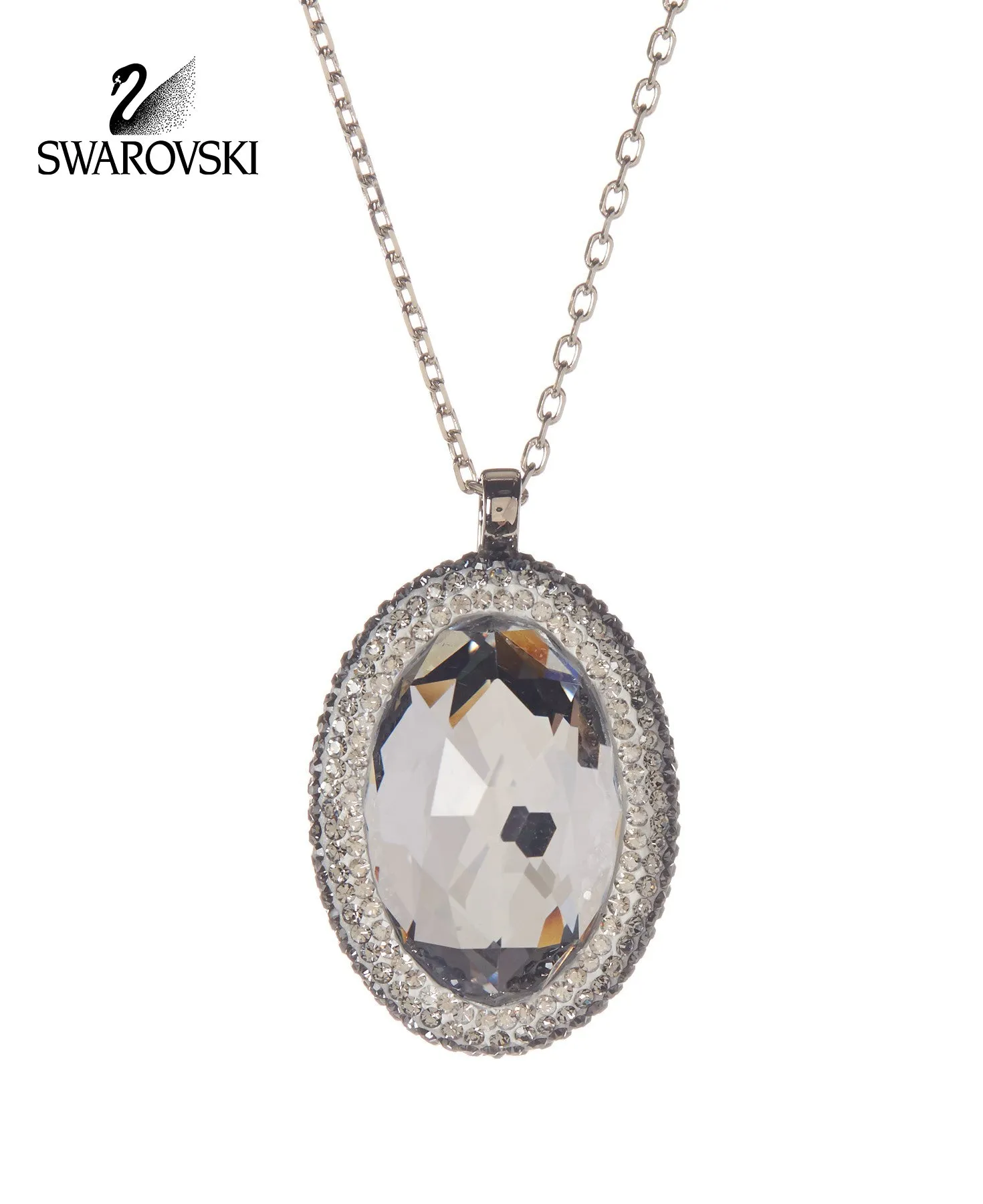 Swarovski Moonlight & Jet Crystal VITA PENDANT Necklace Palladium plated -5070984