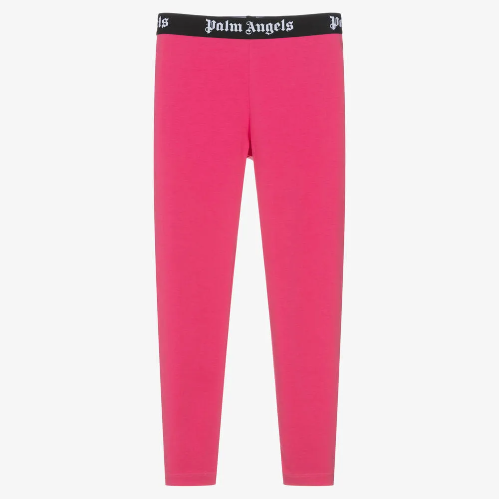 Teen Girls Pink Cotton Leggings