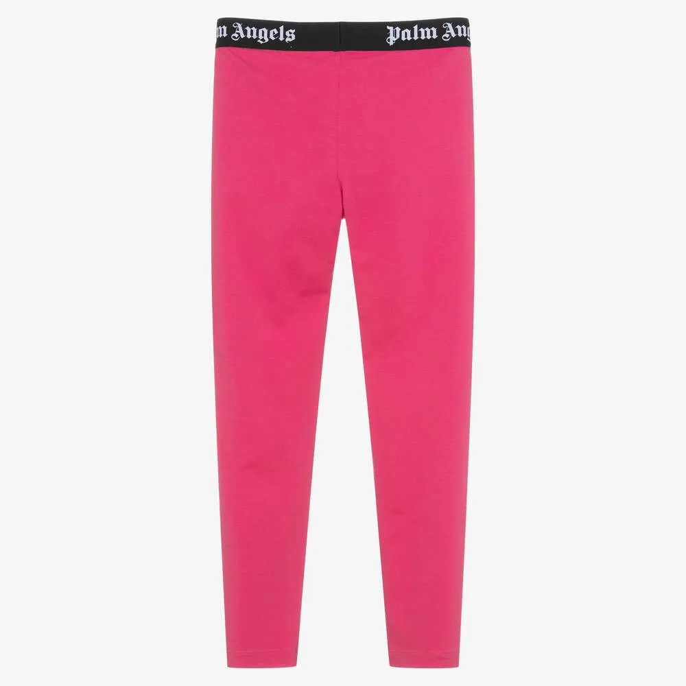 Teen Girls Pink Cotton Leggings