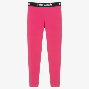 Teen Girls Pink Cotton Leggings