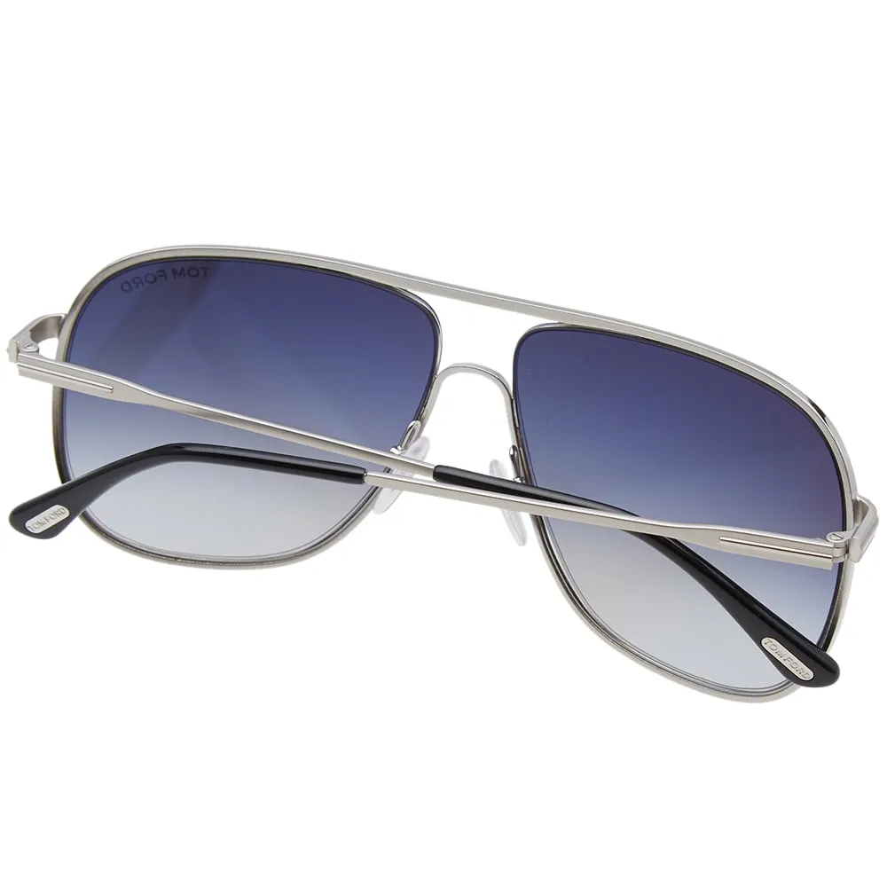 Tom Ford FT0451 Dominic SunglassesShiny Palladium & Blue