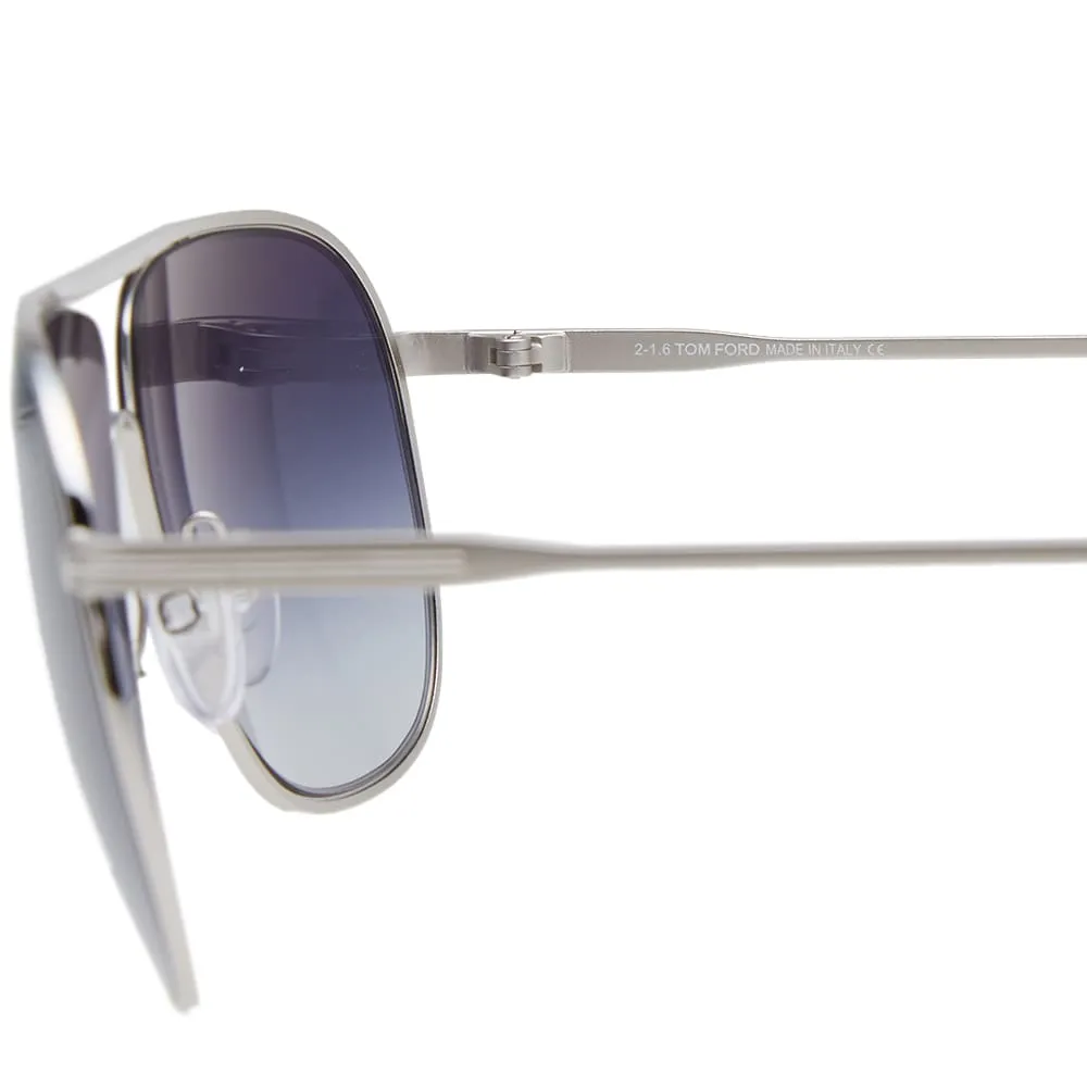 Tom Ford FT0451 Dominic SunglassesShiny Palladium & Blue