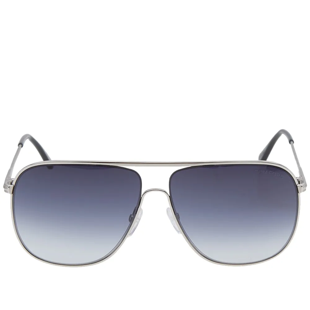 Tom Ford FT0451 Dominic SunglassesShiny Palladium & Blue