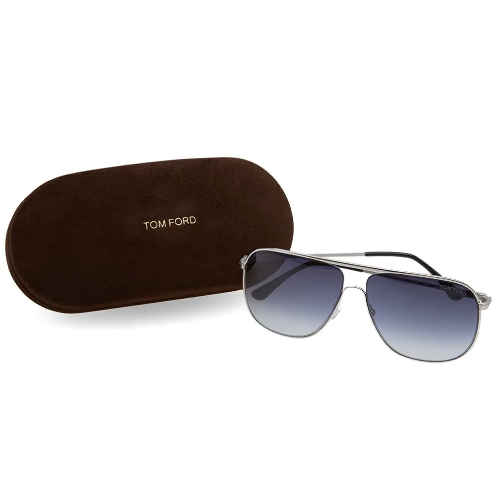 Tom Ford FT0451 Dominic SunglassesShiny Palladium & Blue