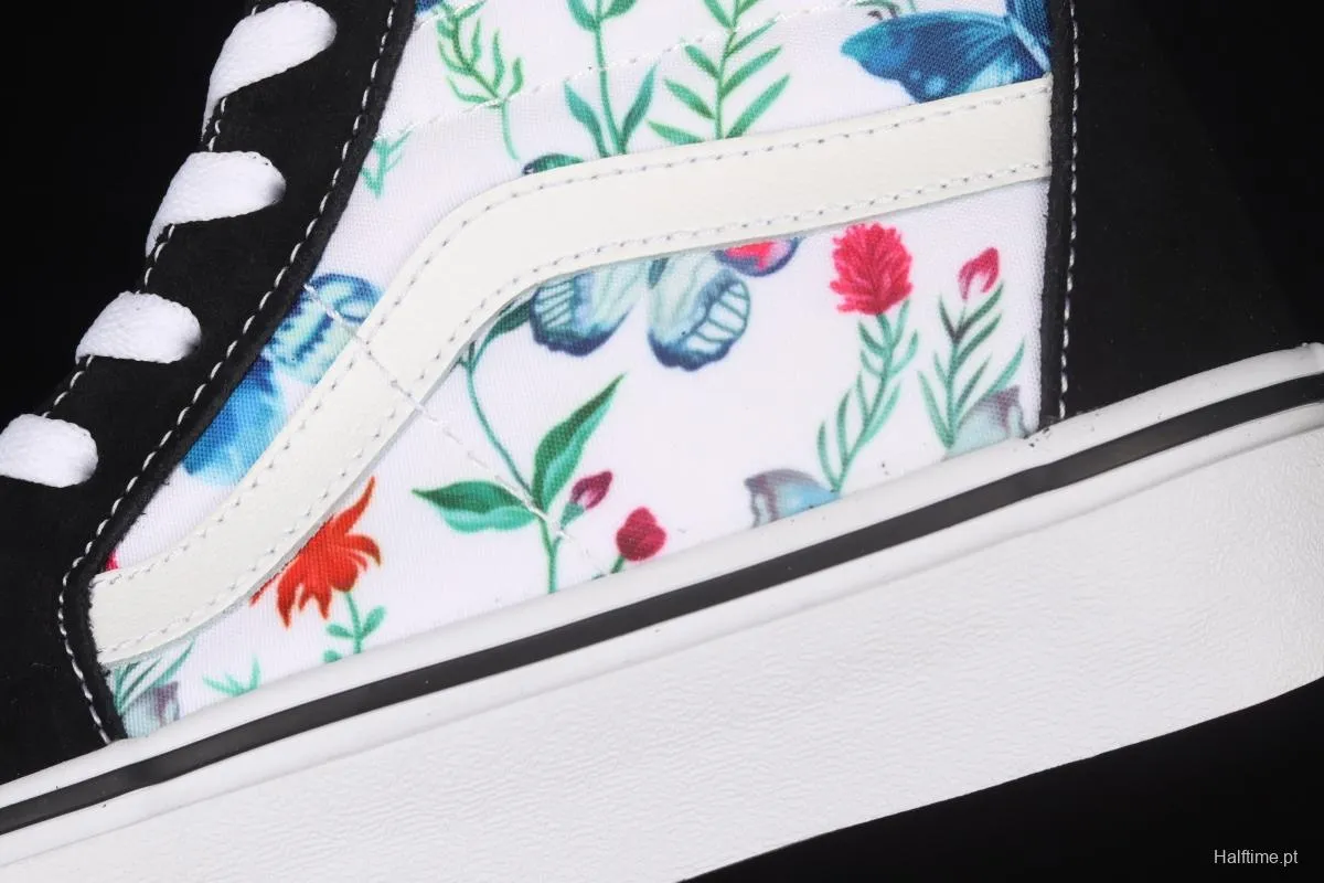 Vans Sk8-Hi butterfly pattern drawing high-top casual board shoes VN0A5HXVUCO