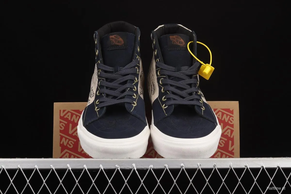 Vans Sk8-Hi retro sun snake pattern high-top casual board shoes VN0A32QG4UA