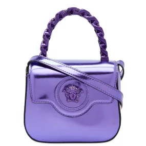 Versace Mini Top Handle Medusa BagDark Orchid & Palladium