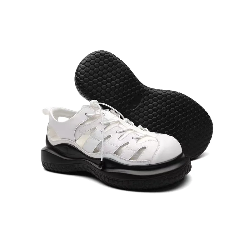 Women Lace-up Cutout Casual Shoes 