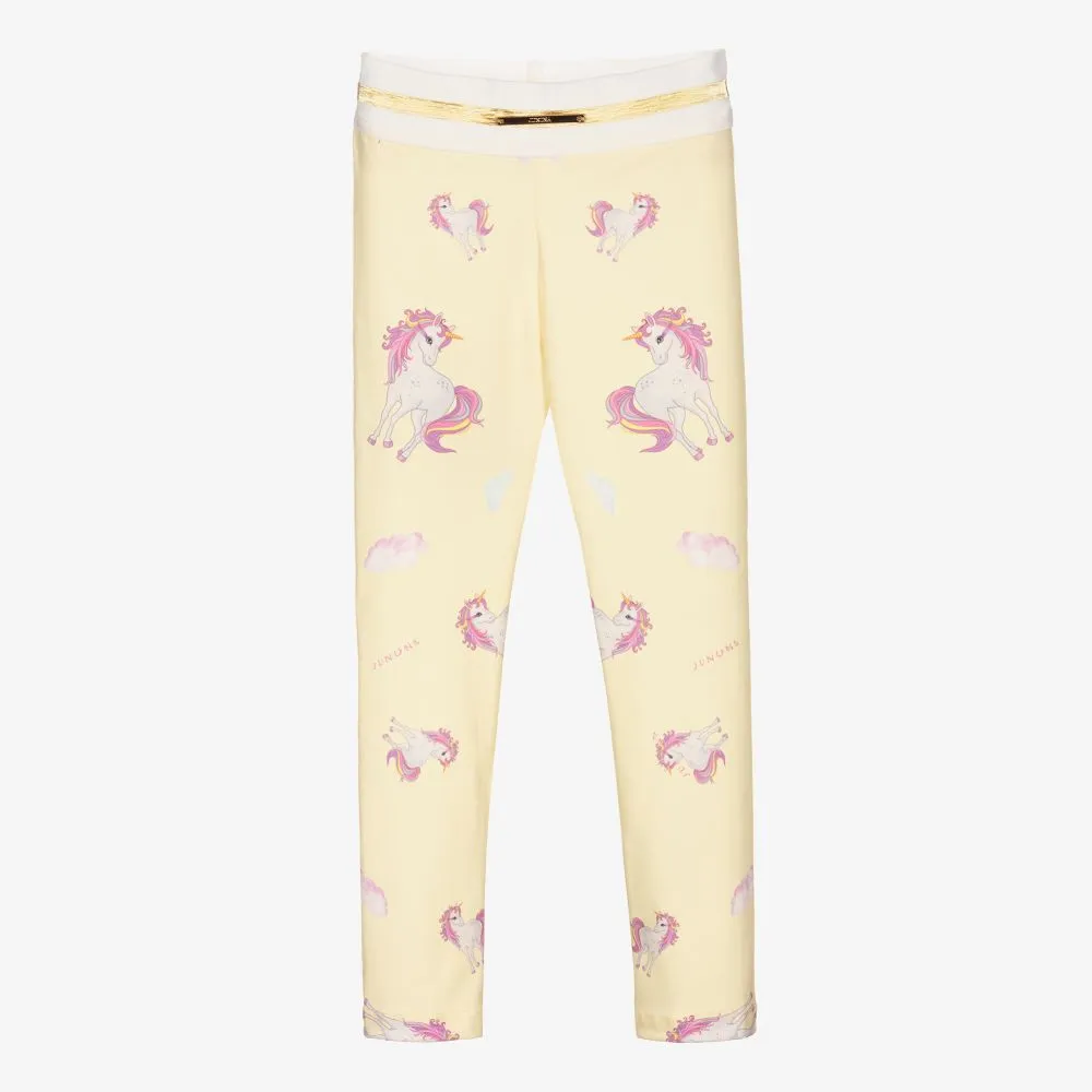 Yellow Unicorn Cotton Leggings