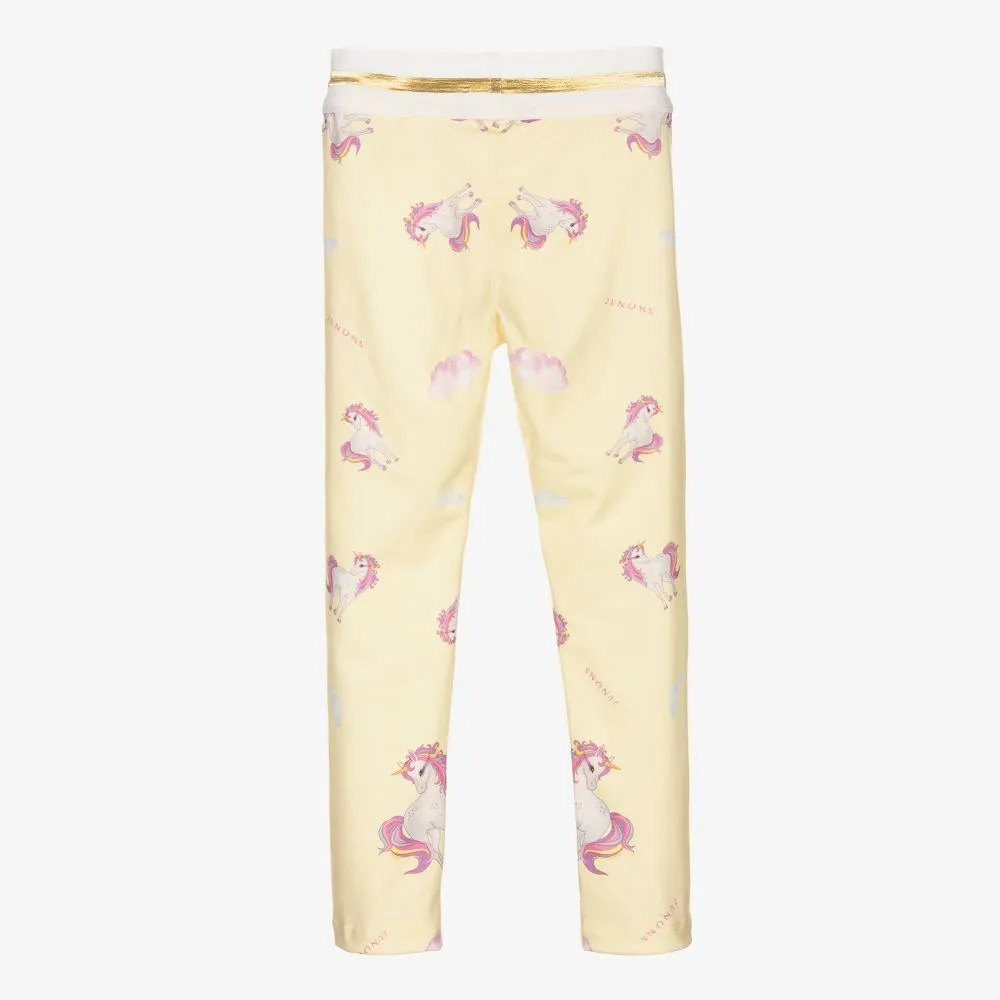 Yellow Unicorn Cotton Leggings