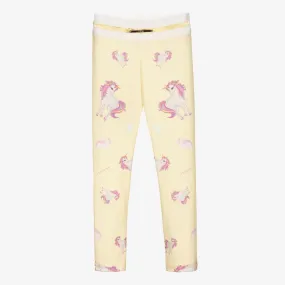 Yellow Unicorn Cotton Leggings